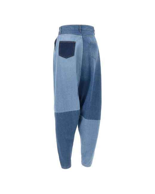 Coperni Blue Sarouel Patchwork Jeans