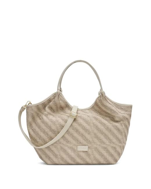 Frau Natural Herringbone-Effect Tote Bag