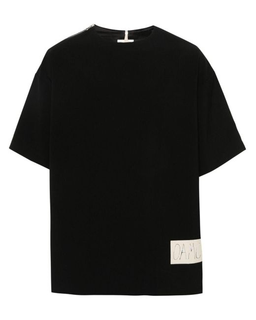 Camiseta con detalle de cremallera OAMC de hombre de color Black