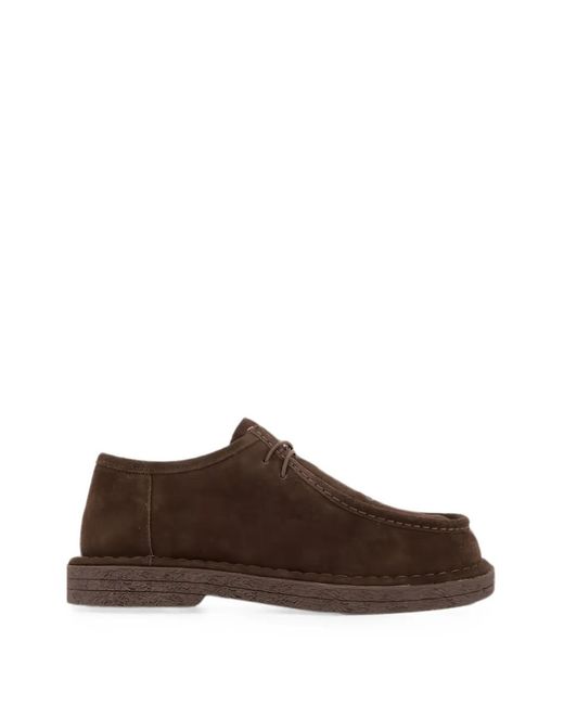 Linda Baumann Brown Suede Lace-Up Derby Shoes