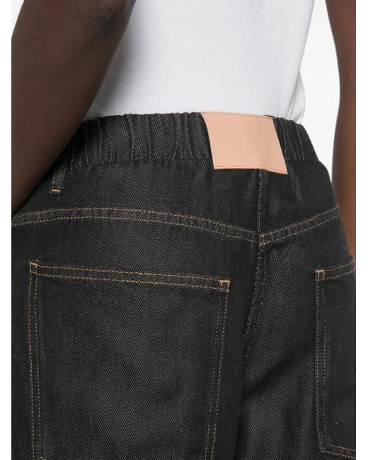 Nude Gray Elasticated-Waistband Contrast-Stitch Jeans