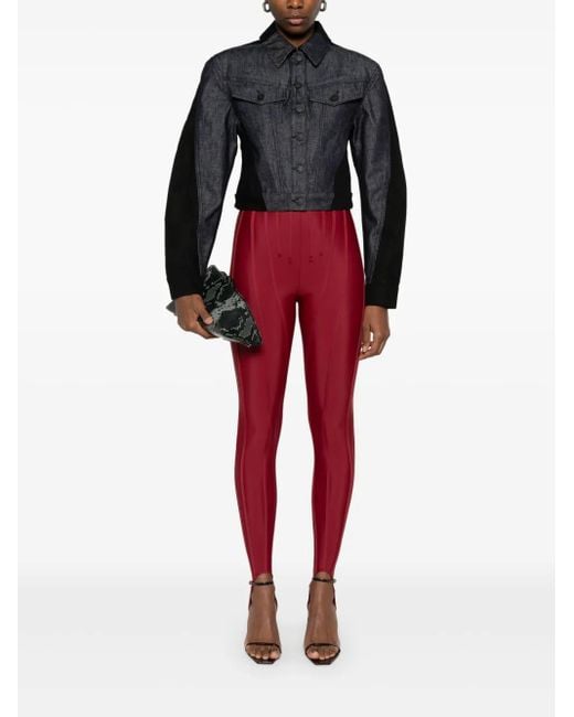 Mugler Black Colour-Block Denim Jacket
