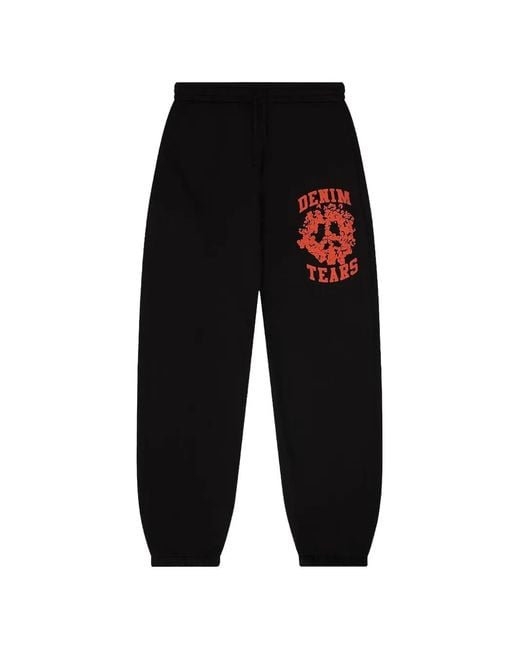 DENIM TEARS Black Logo Track Pants for men