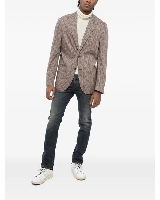 Corneliani Brown Single-Breasted Patch-Pocket Blazer for men