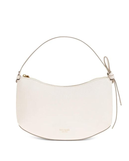 Kate Spade White Loop Logo-Print Shoulder Bag
