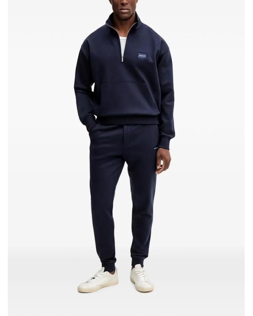 Michael Kors Blue Logo-Patch Drawstring Track Pants for men