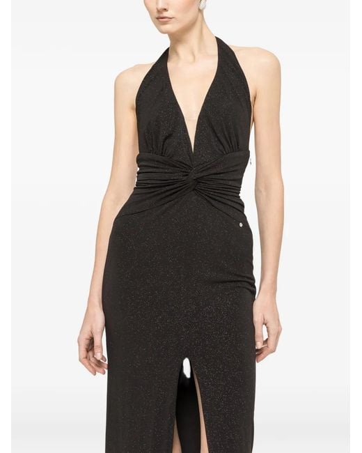 Nissa Black Backless Maxi Dress