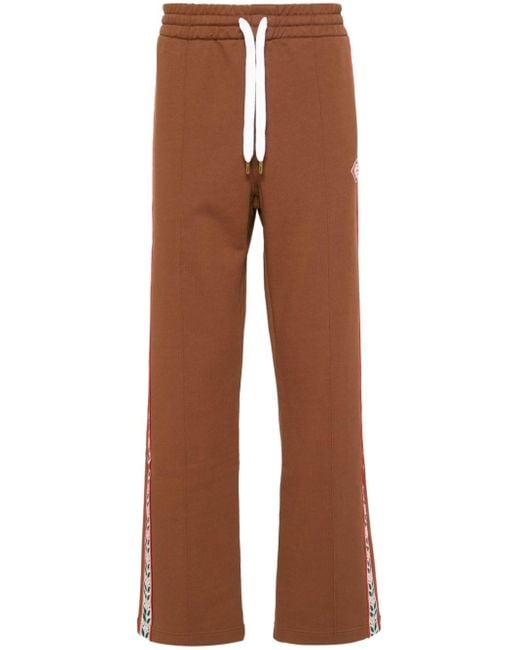 Casablancabrand Brown Logo-patch Organic Cotton Track Pants for men