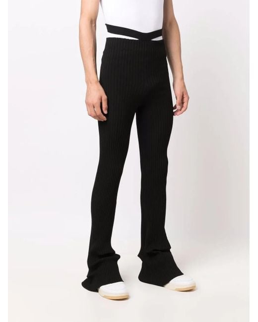 ANDREADAMO Black High-Waisted Flared Pants