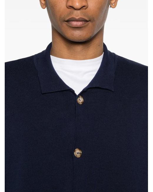 Barba Napoli Blue Cardigan À Poche Plaquée for men