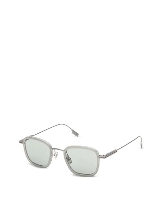 Zegna White Square Sunglasses for men