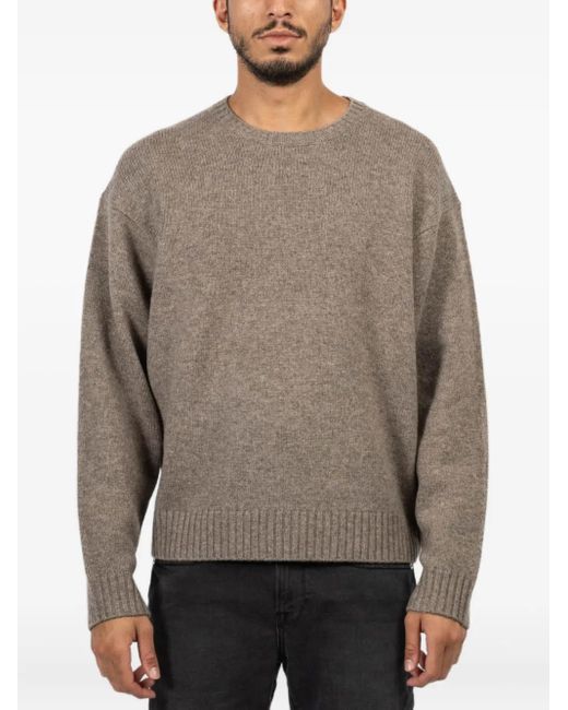 FRAME Gray Ribbed Knit Sweater for men