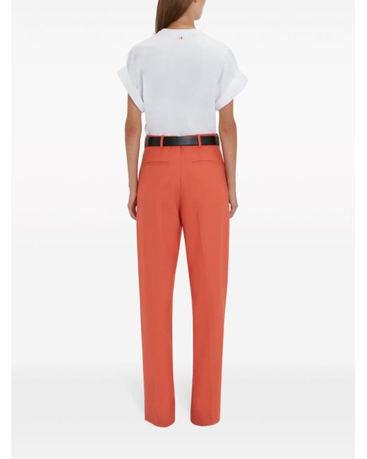 Pantalon ample à détails plissés Victoria Beckham en coloris Red