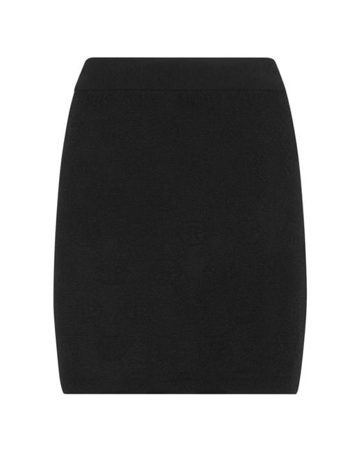 Philipp Plein Black Monogram-Jacquard Skirt