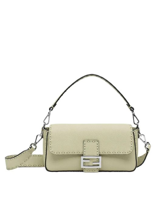 Fendi Metallic Medium Baguette Selleria Shoulder Bag
