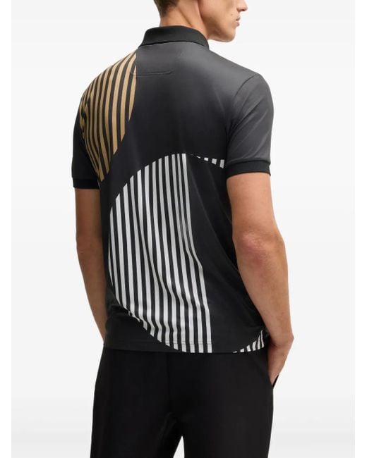 Boss Black Printed Polo Shirt for men