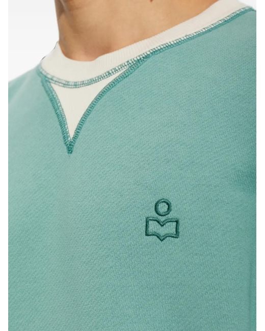 Isabel Marant Blue Miker Logo-Embroidered Sweatshirt for men