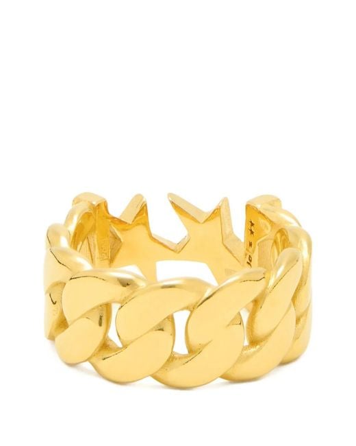 Twojeys Metallic Cuban Icon Star-Detail Ring for men
