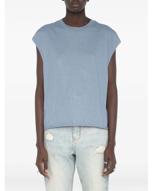 Zadig & Voltaire Blue Cloe Rhinestone T-Shirt