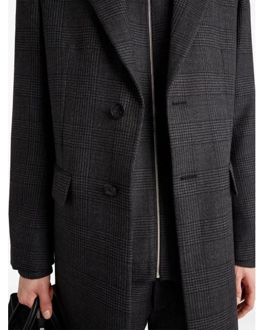 Prada Black Single-Breasted Wool Coat for men