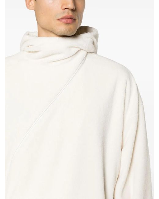 Post Archive Faction PAF White Center Asymmetric Fleece Hoodie for men