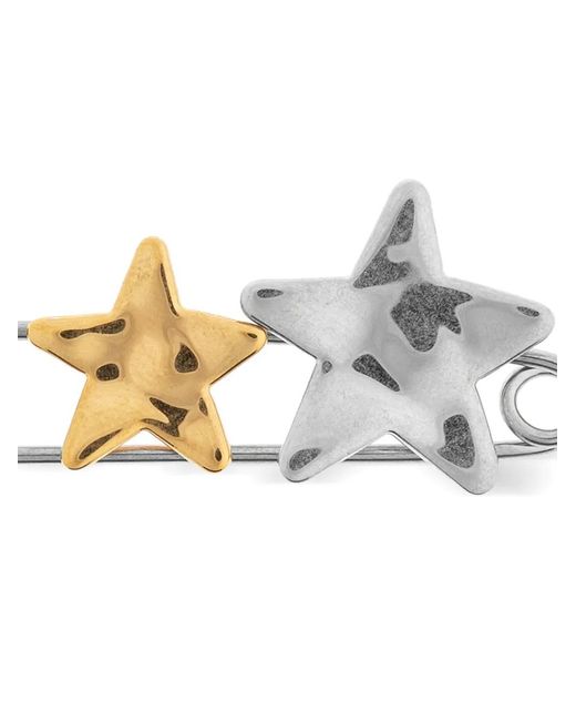 Jil Sander White Star-Detail Safety-Pin Brooch