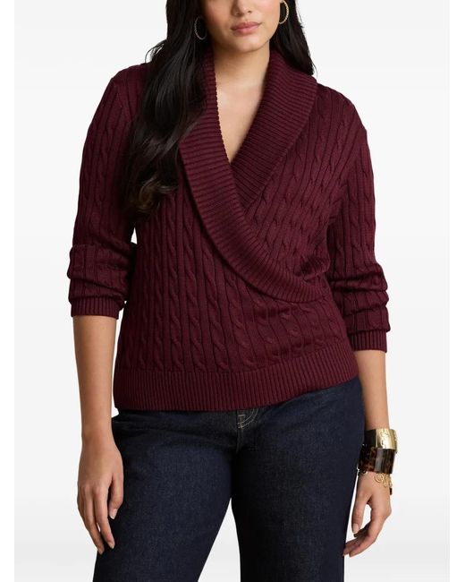 Ralph Lauren Red Cable-Knit Sweater