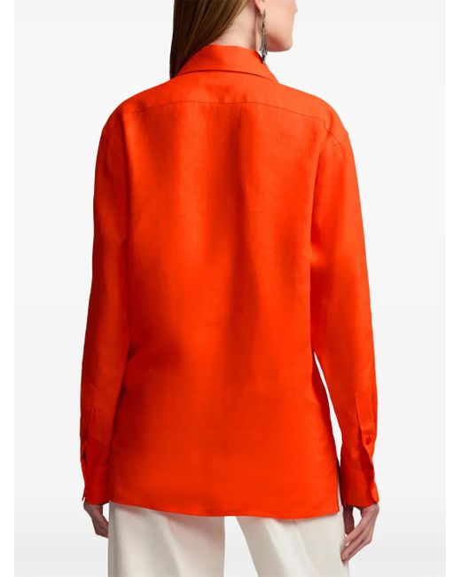 Ralph Lauren Orange Chemise En Lin