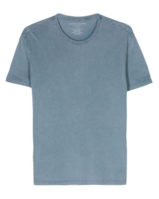 T-shirt en coton biologique à col rond Majestic Filatures pour homme en coloris Blue