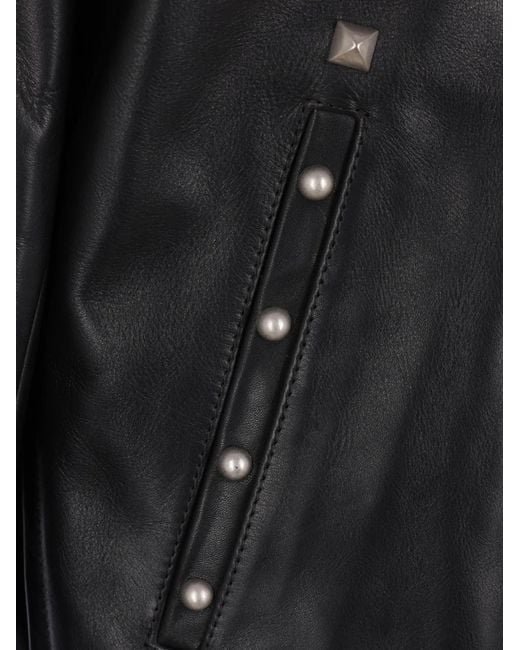 Enfants Riches Deprimes Black Studded Graphic Leather Jacket for men