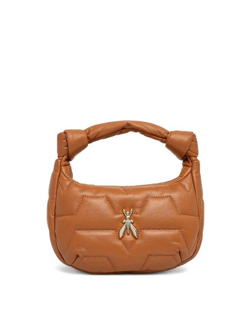 Patrizia Pepe Gewatteerde Shopper Met Fly-Plakkaat in het Brown