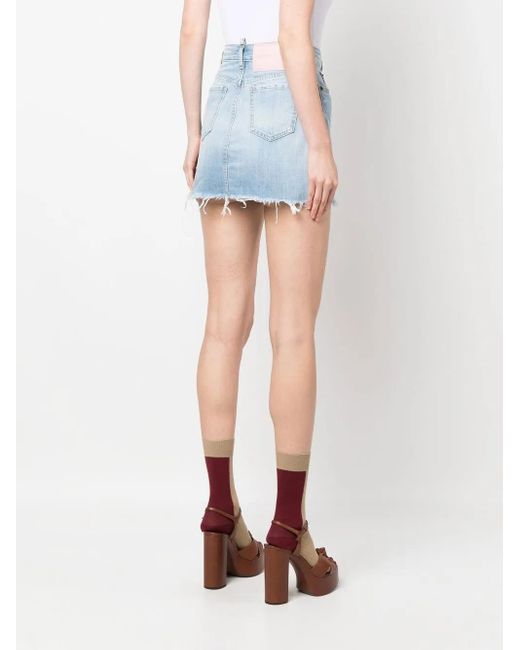 DSquared² Blue Raw Cut Mini Skirt