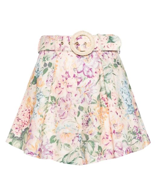 Halliday Tuck Shorts di Zimmermann in Multicolor