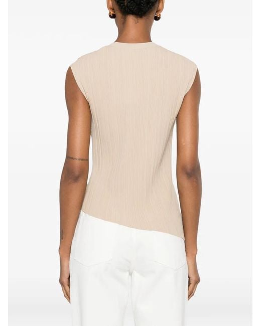 Joseph White Pleated Ring-Detail Top