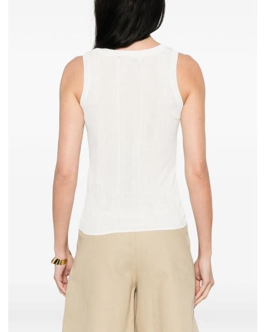 Weekend by Maxmara White Ribbed Tank Top