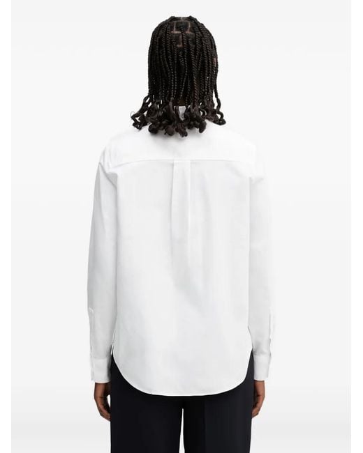 Lacoste White Logo-Patch Button-Down Shirt