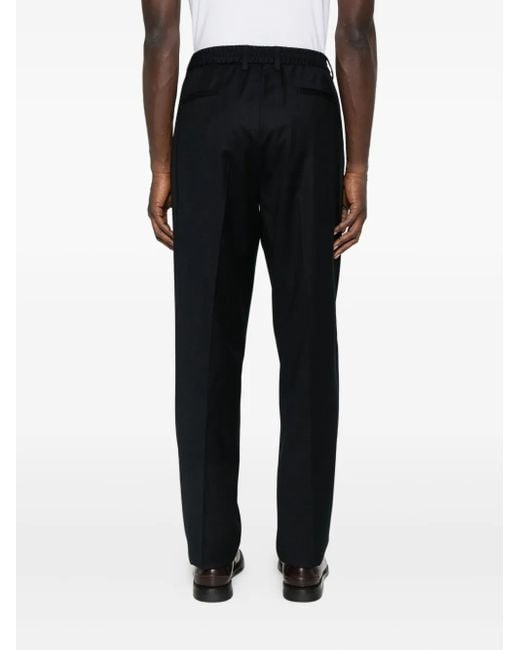 Maurizio Baldassari Black Front-Pleat Pants for men