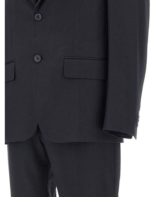 Corneliani Black Peak Lapel Two-Piece Suit for men