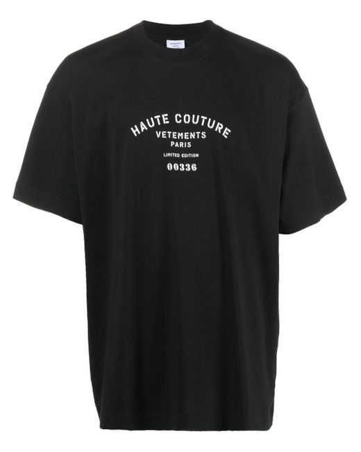 Vetements Cotton Haute Couture Print T-shirt in Black for Men | Lyst