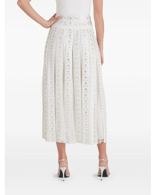 Temperley London White Gallantry Midi Skirt