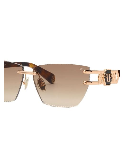 Philipp Plein White Rimless Sunglasses