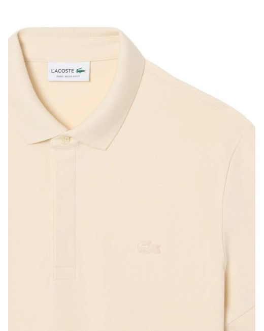 Lacoste White Logo-Patch Piqué Polo Shirt for men