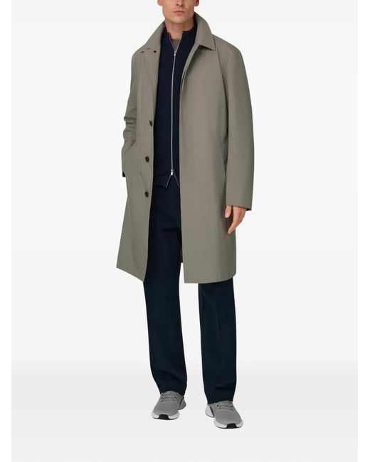 Boggi Gray Buttoned Technical Coat for men