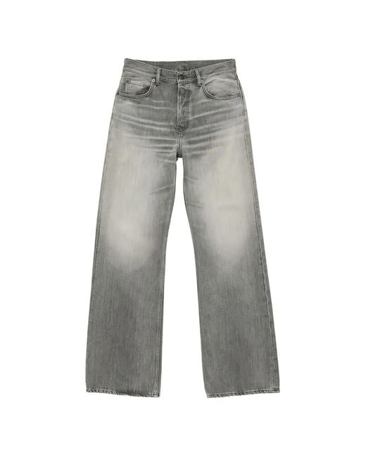 Acne Gray Faded Logo-Patch Jeans for men