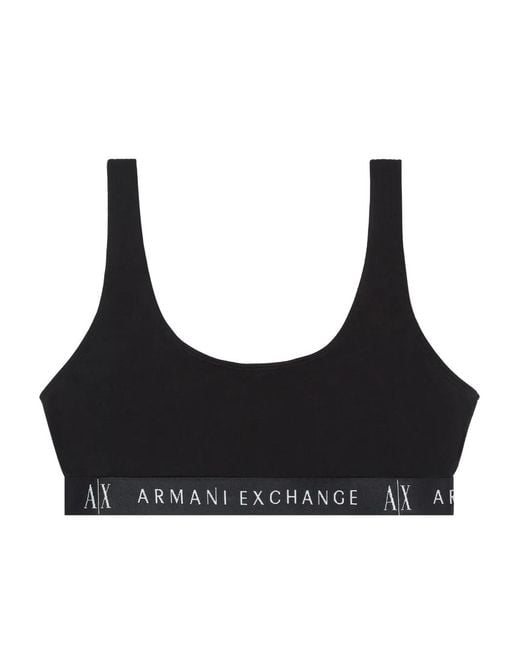 ARMANI EXCHANGE Black Logo-Print Bras