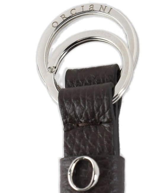 Orciani White Logo-Plaque Keychain for men
