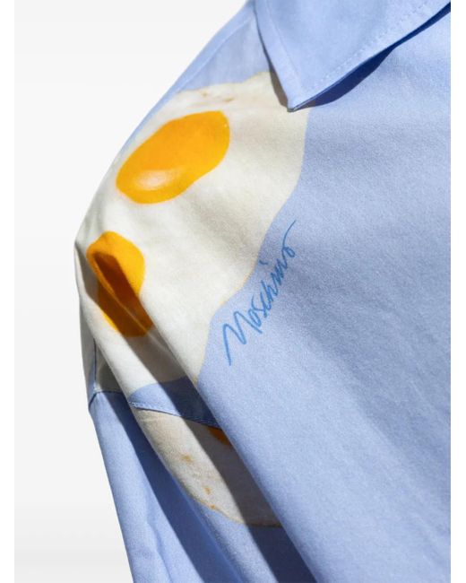 Moschino Blue Printed Shirt for men