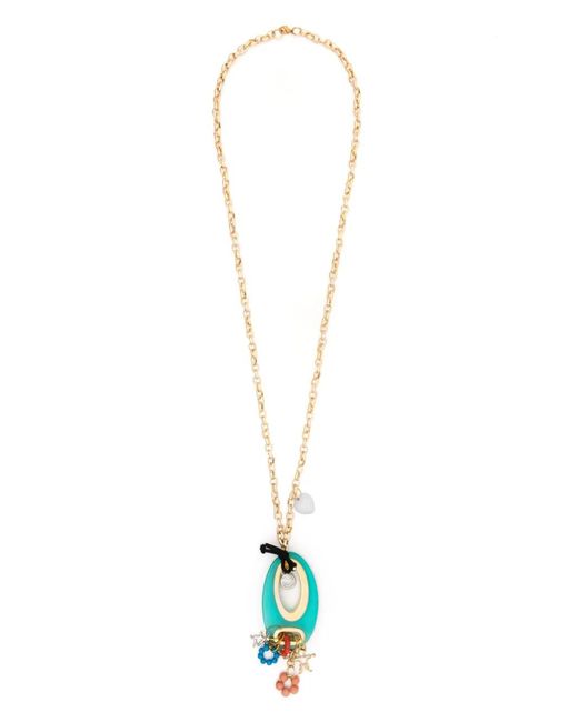Amir Slama White Pendant Chain Necklace