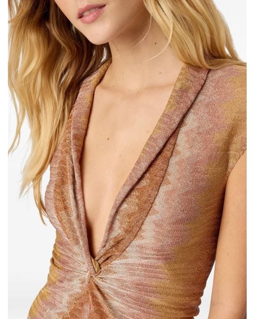 Missoni White Twisted Zigzag-Pattern Dress