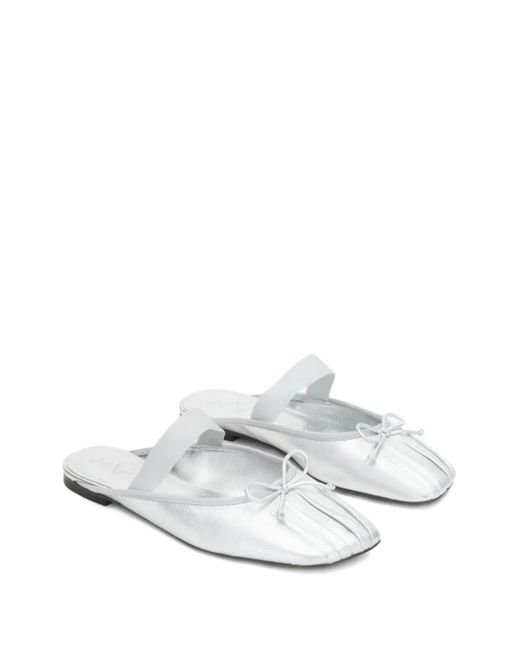 3.1 Phillip Lim White Bow-Detail Elasticated-Strap Mules
